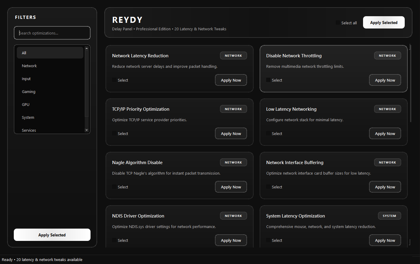 Reydy Optimizations Interface